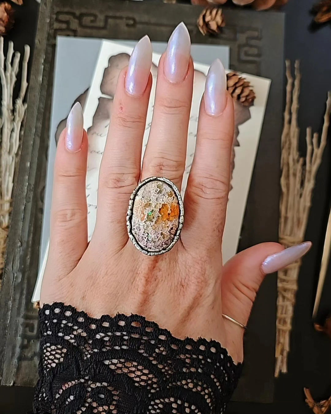 Mexican Fire Opal Ring