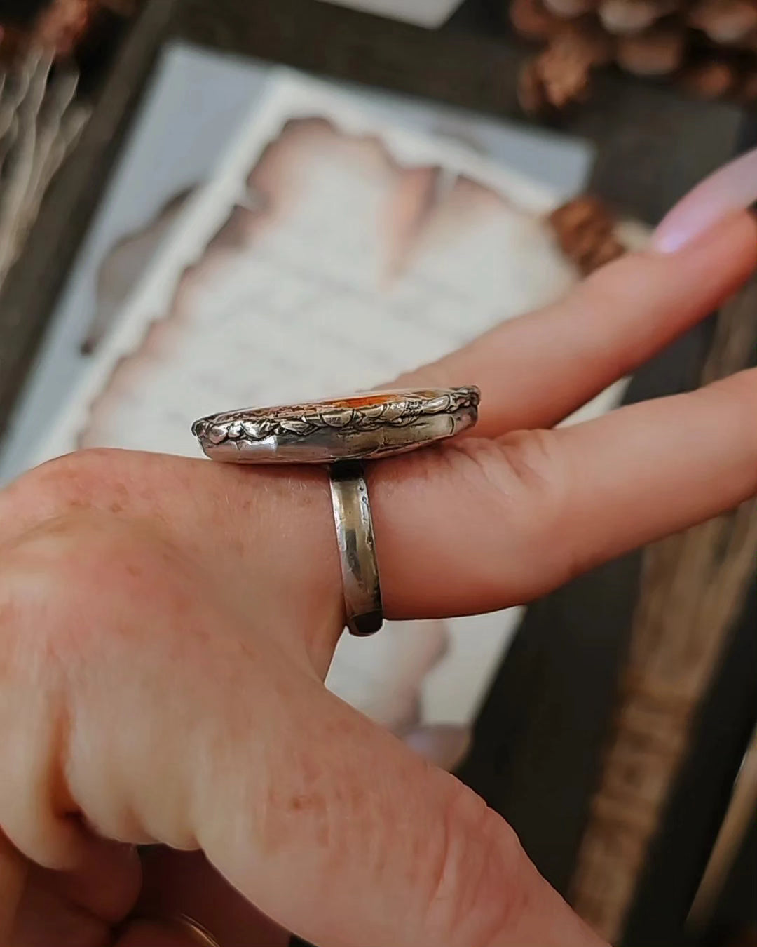 Mexican Fire Opal Ring