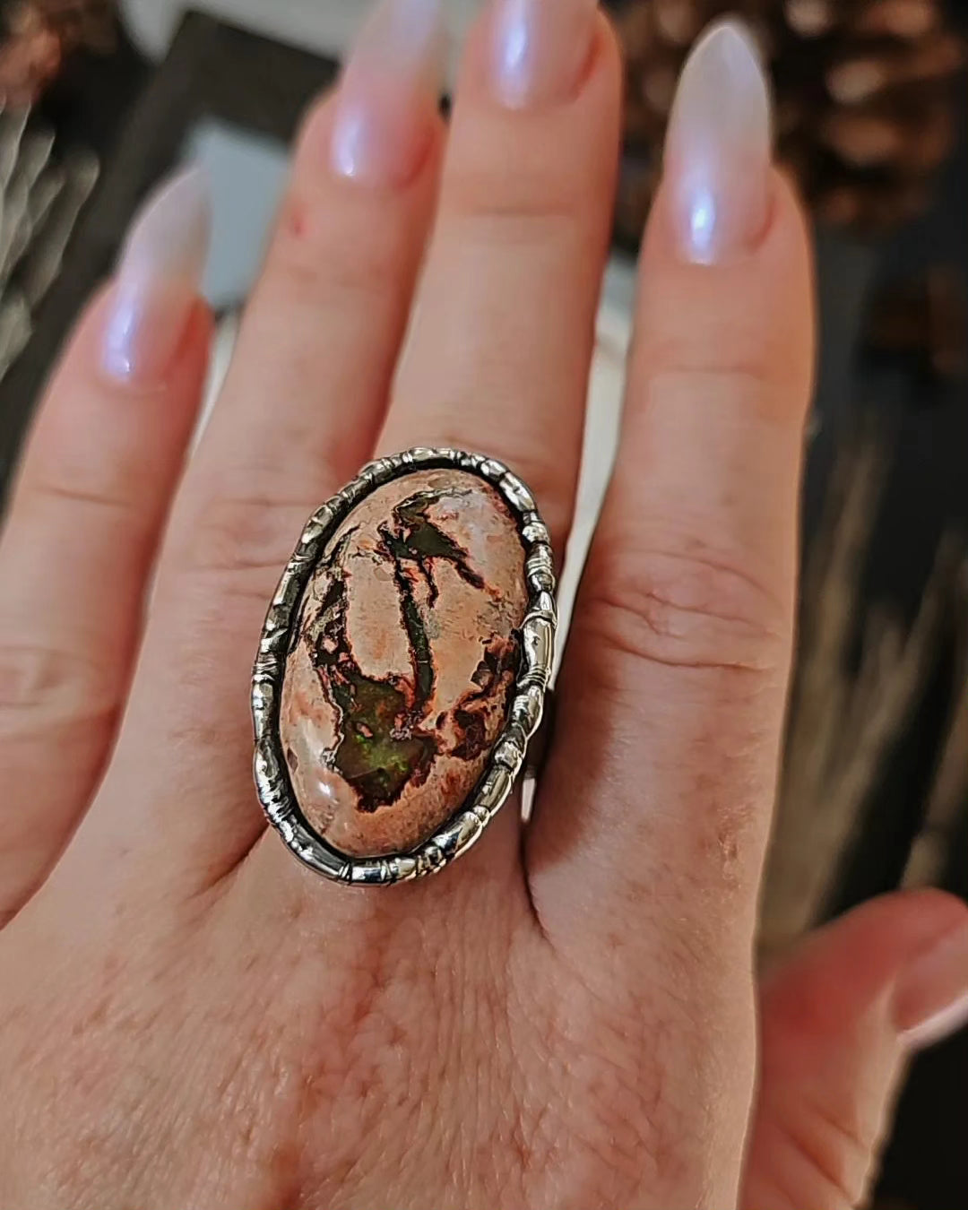 Mexican Fire Opal Ring