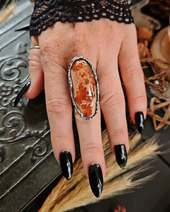 Pumpkin Opal Ring, size 8.25