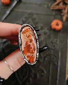 Pumpkin Opal Ring, size 8.25