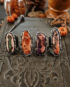 Pumpkin Opal Ring, size 8.25