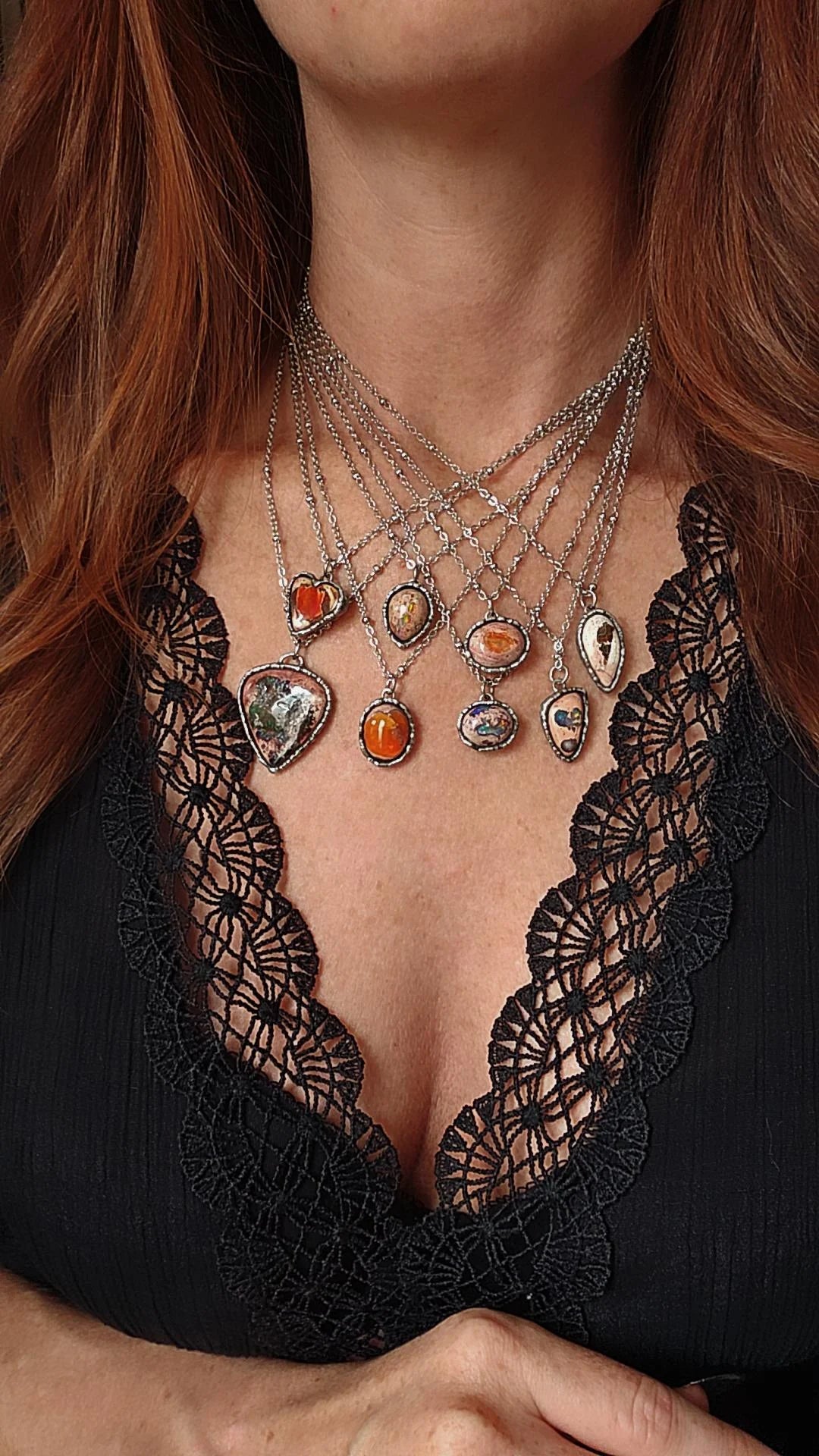 Fire Opal Charm Pendant