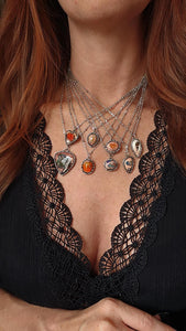 Fire Opal Charm Pendant