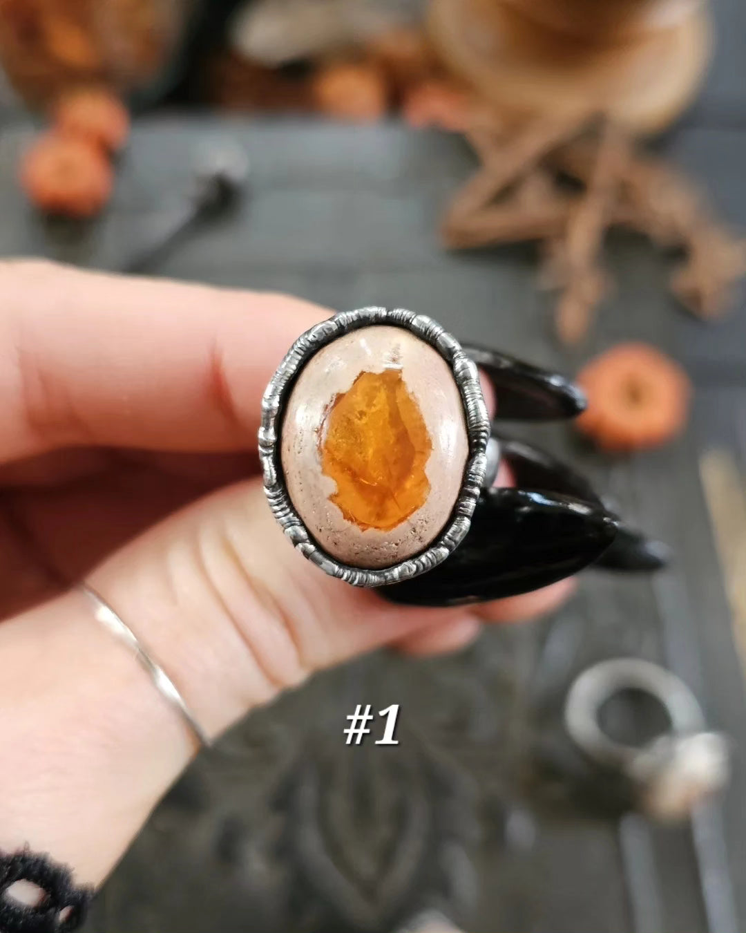 Autumn Squash, yellow opal rings 🍁