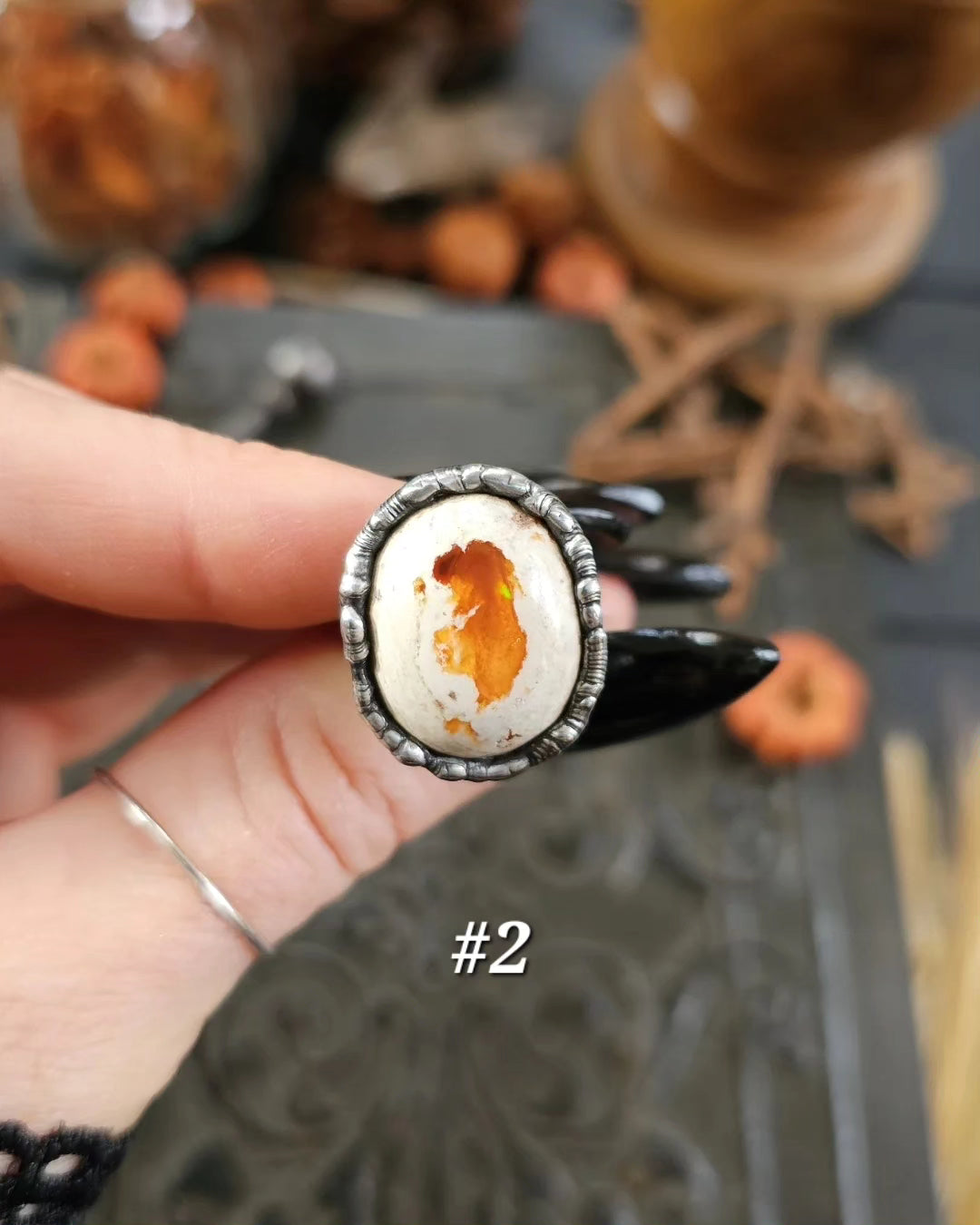 Autumn Squash, yellow opal rings 🍁