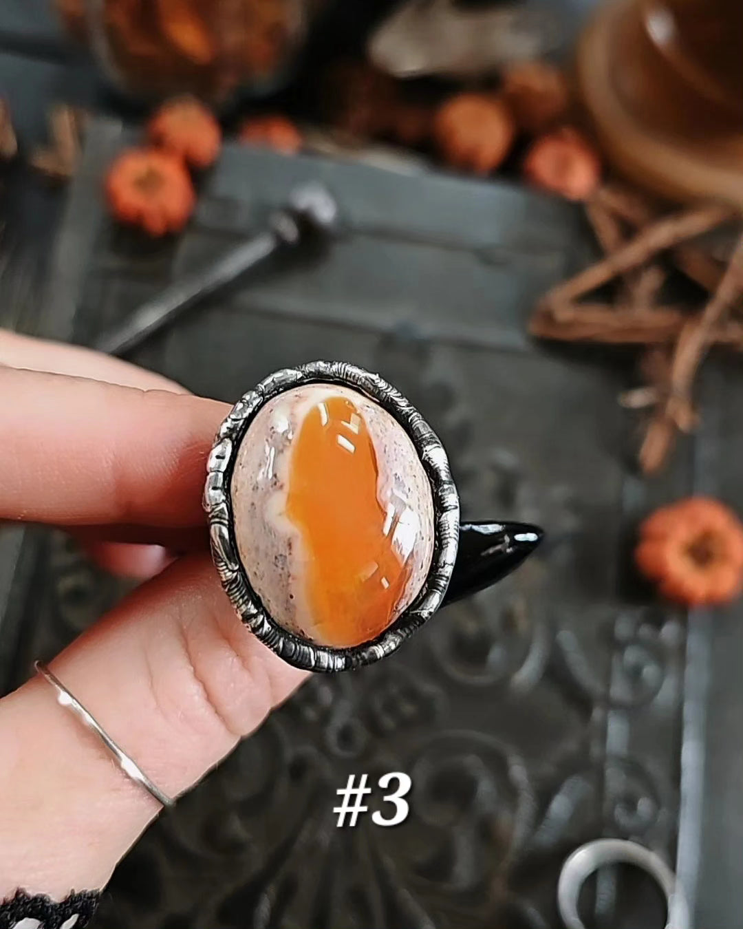 Autumn Squash, yellow opal rings 🍁