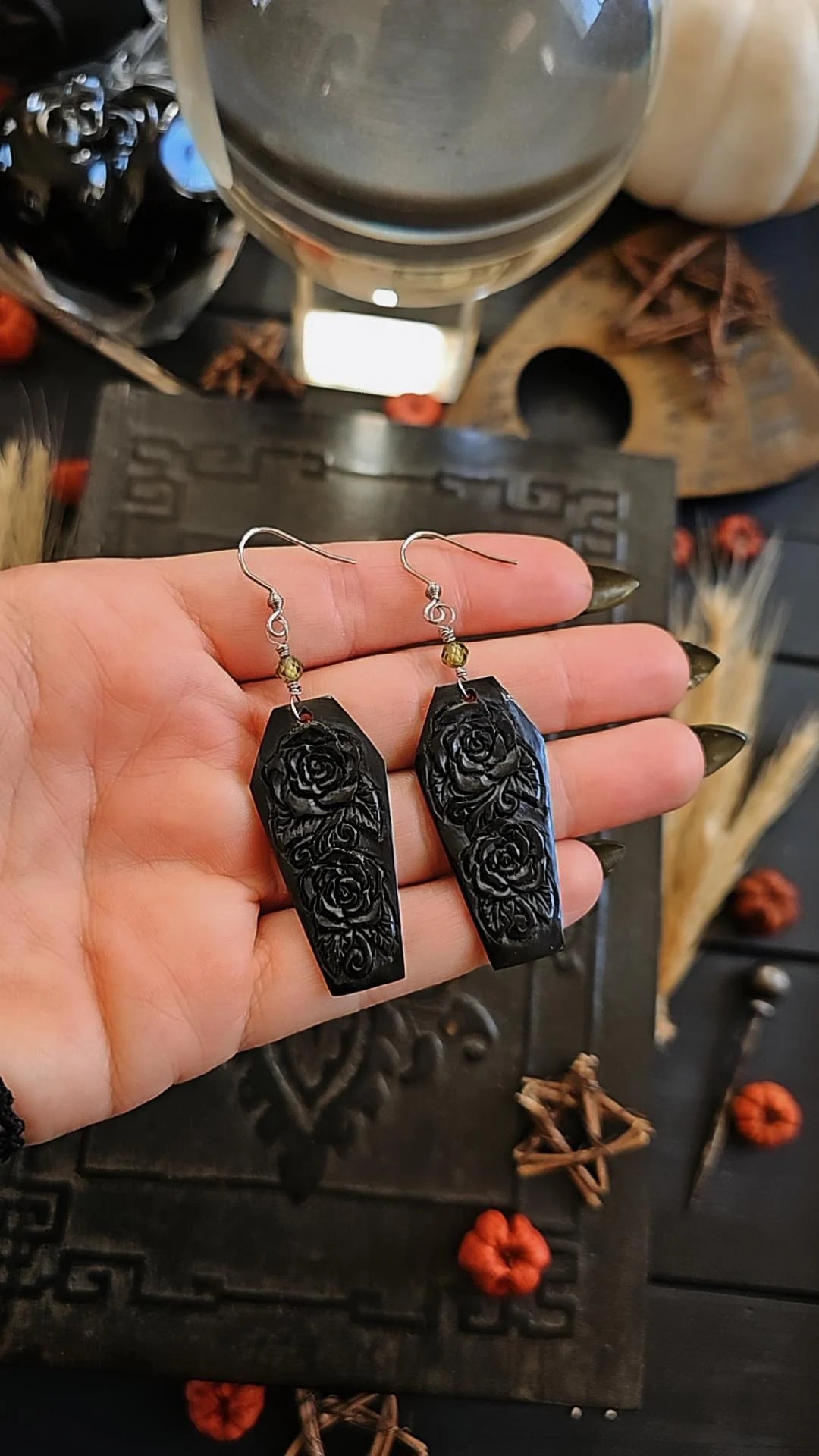 Rose Coffin Earrings