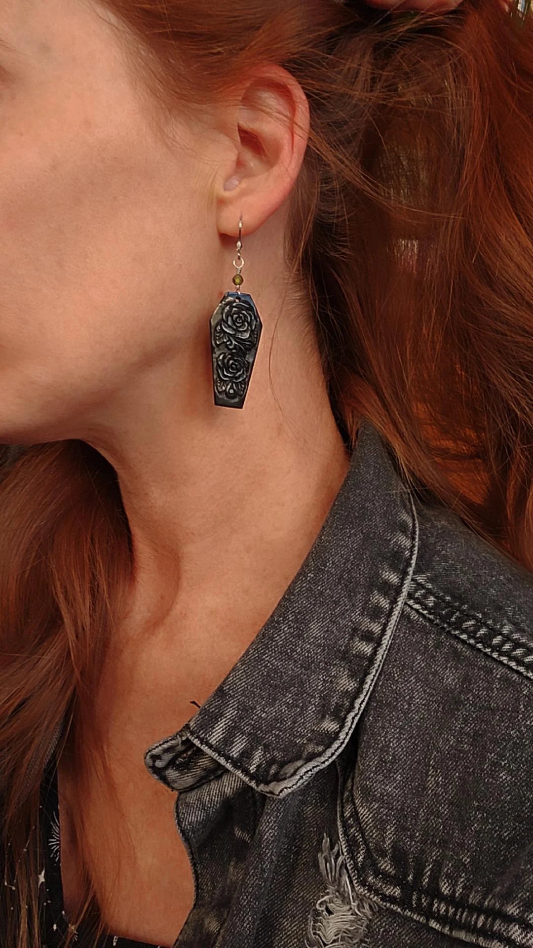 Rose Coffin Earrings