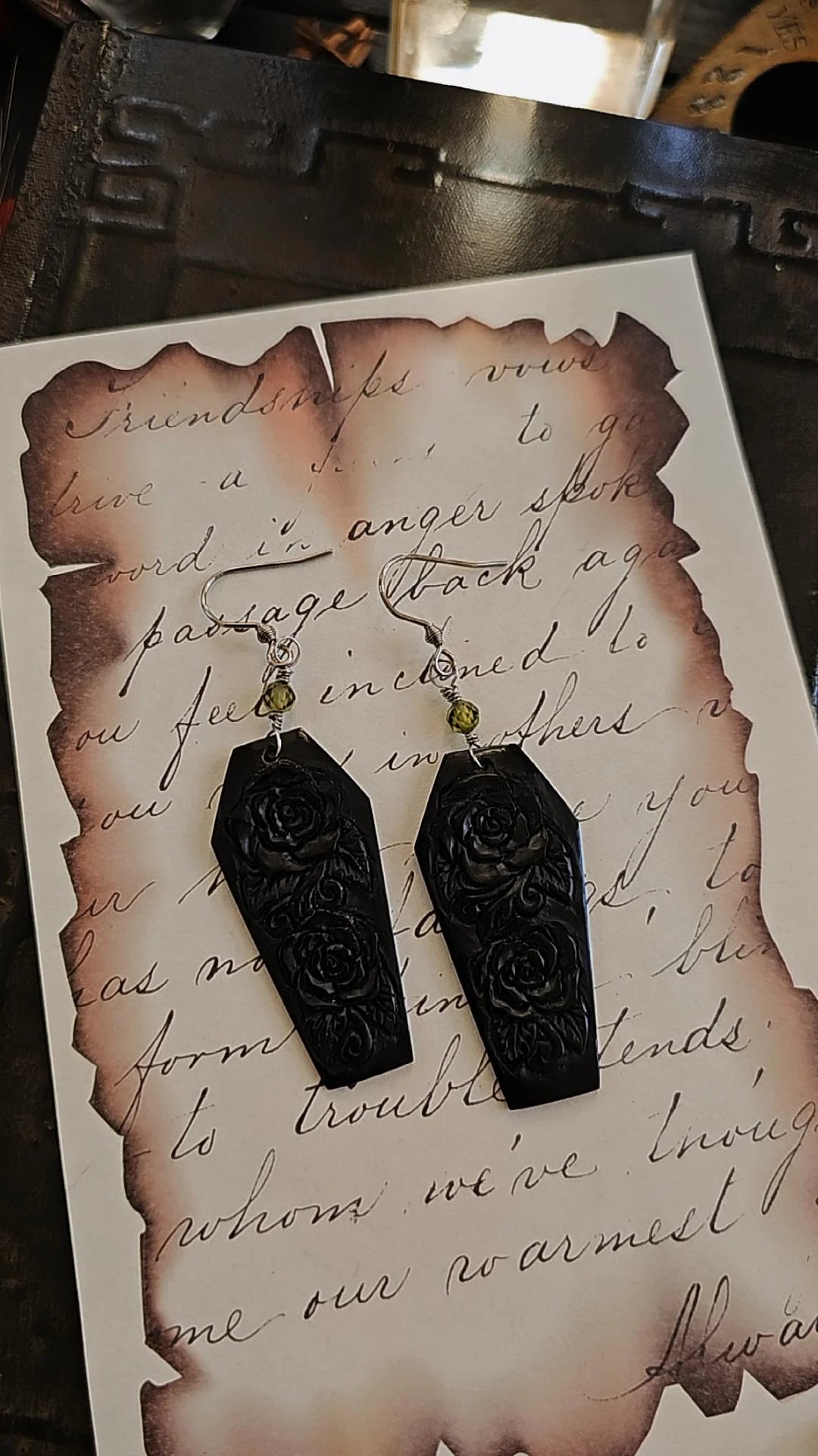Rose Coffin Earrings