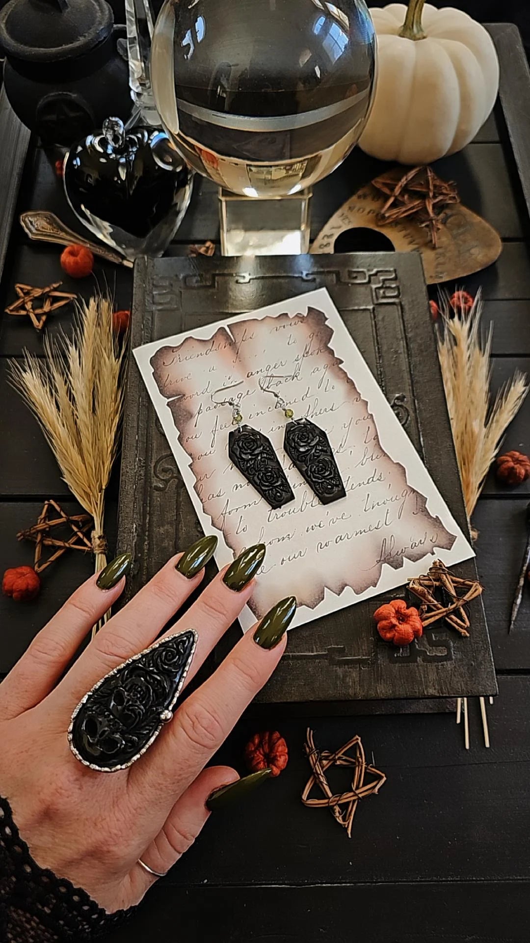 Rose Coffin Earrings