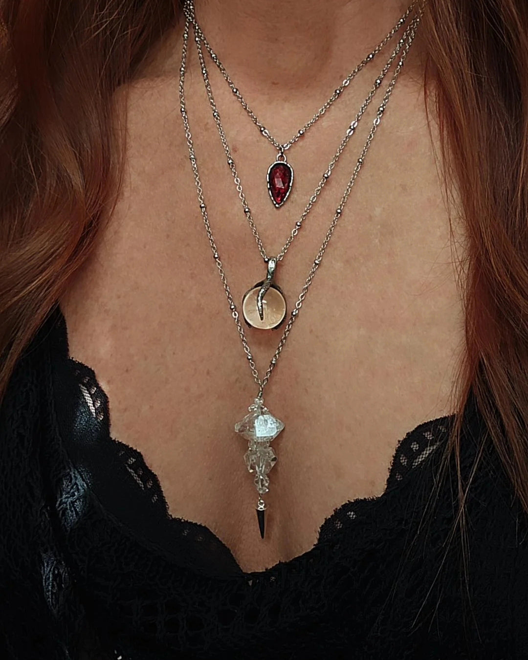 Garnet Charm Pendant
