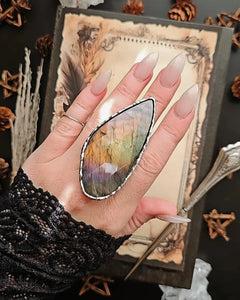 Rainbow Labradorite Ring, size 6-11