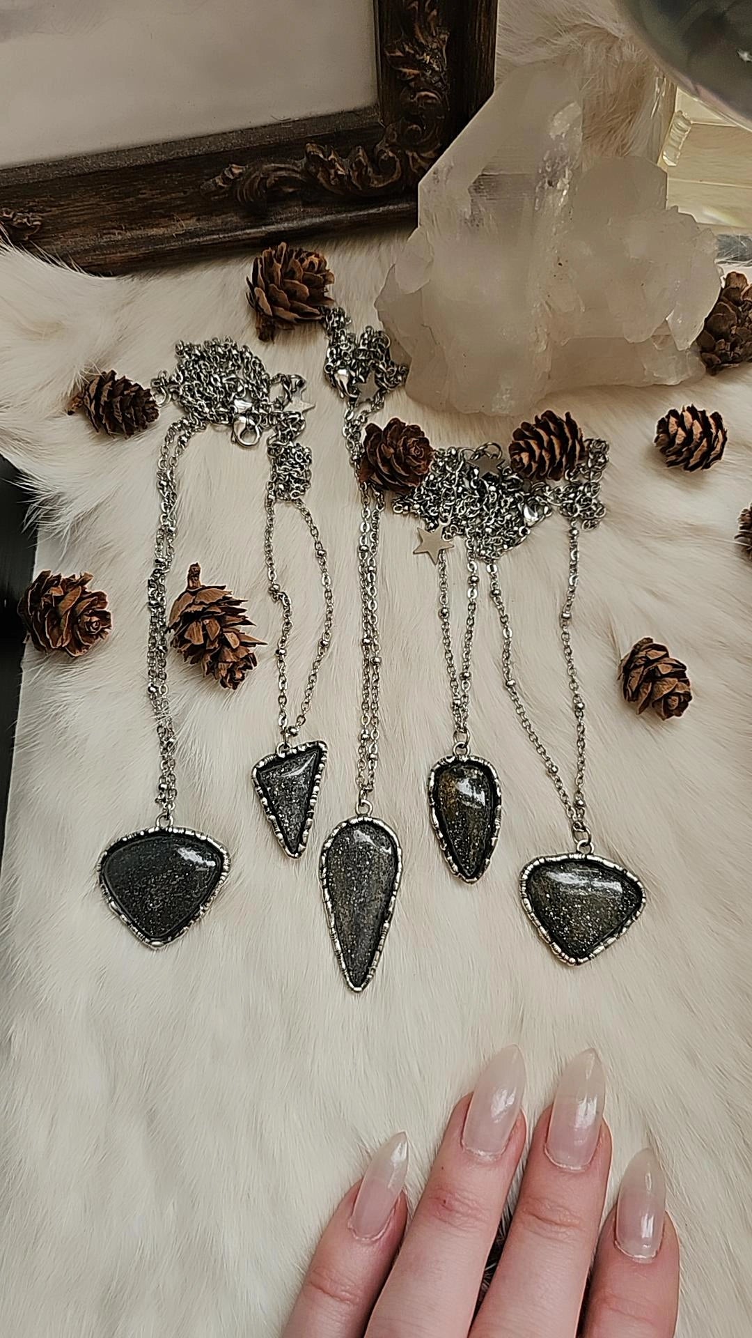 Black Sunstone moon Pendants
