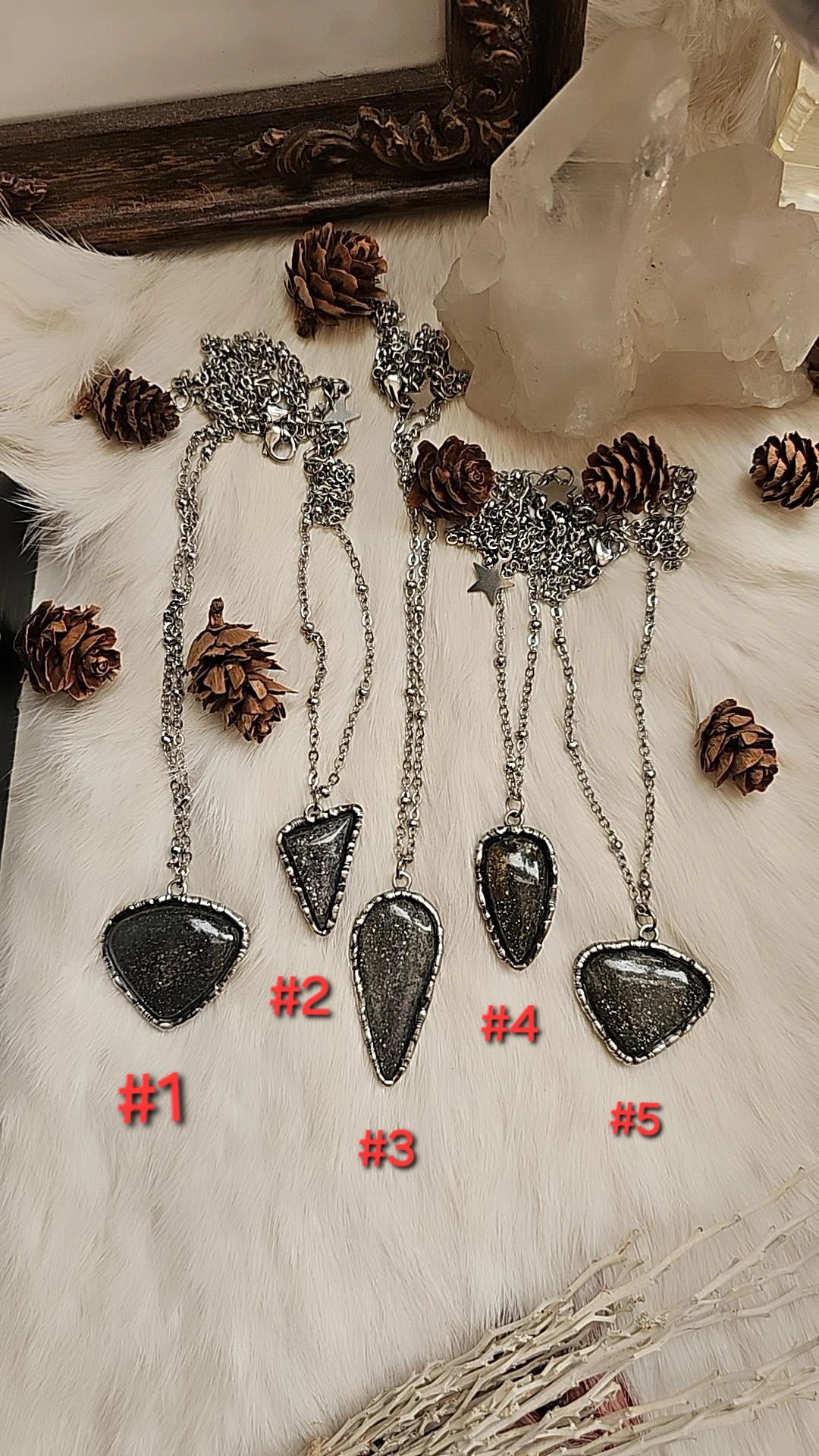 Black Sunstone moon Pendants