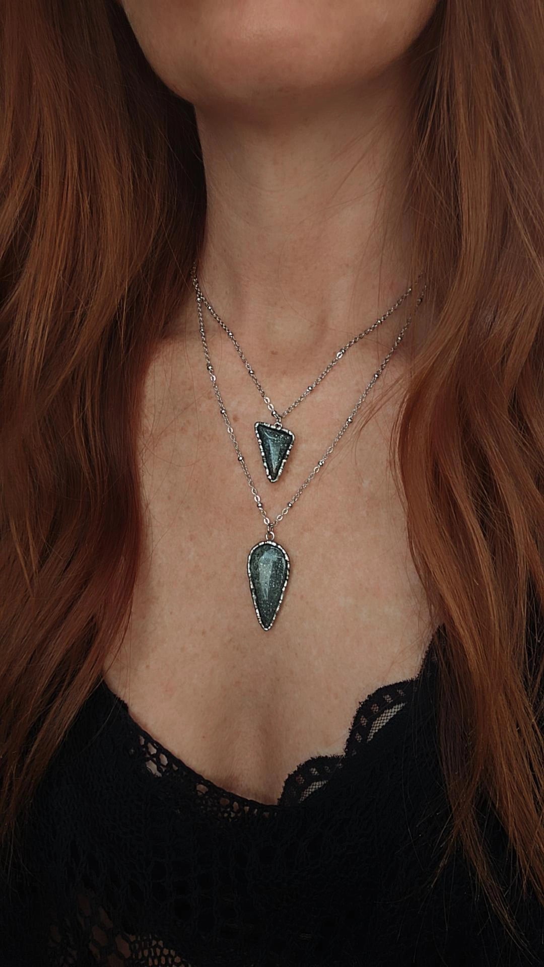 Black Sunstone moon Pendants