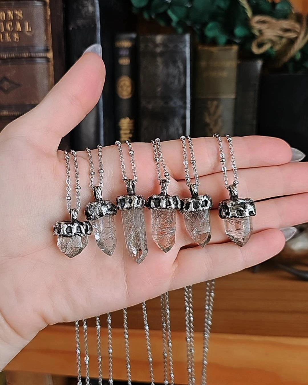 Mini Tourmalated Crystal Pendant