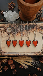 Orange Onyx Heart Pendant