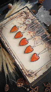Orange Onyx Heart Pendant