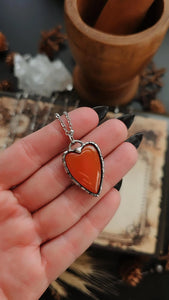Orange Onyx Heart Pendant