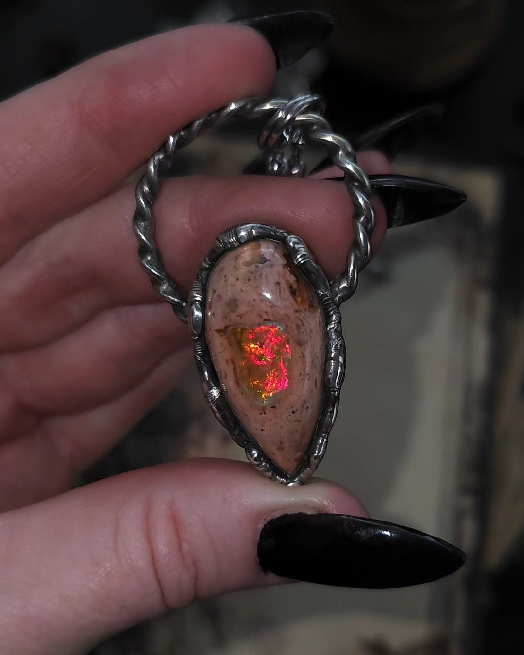 Mexican Fire Opal pendant