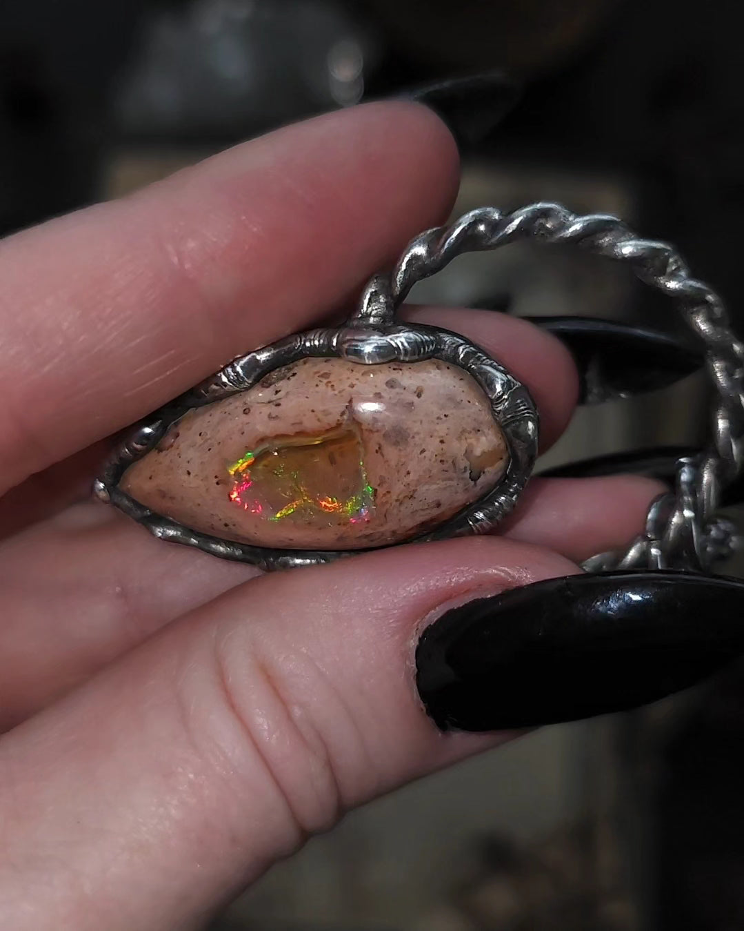 Mexican Fire Opal pendant