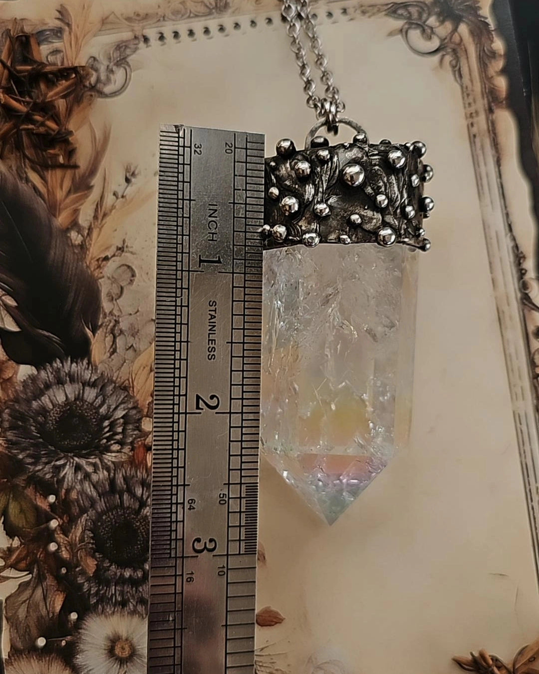 Angel Aura Crackle Quartz Pendant