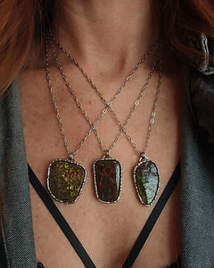Ammolite Fossil Pendant
