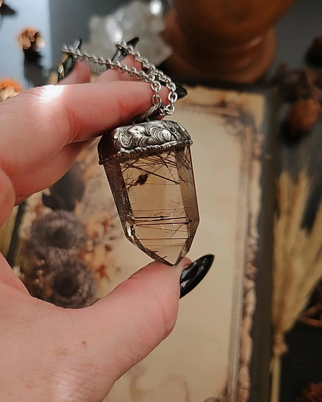 Copper Rutile Quartz Pendant