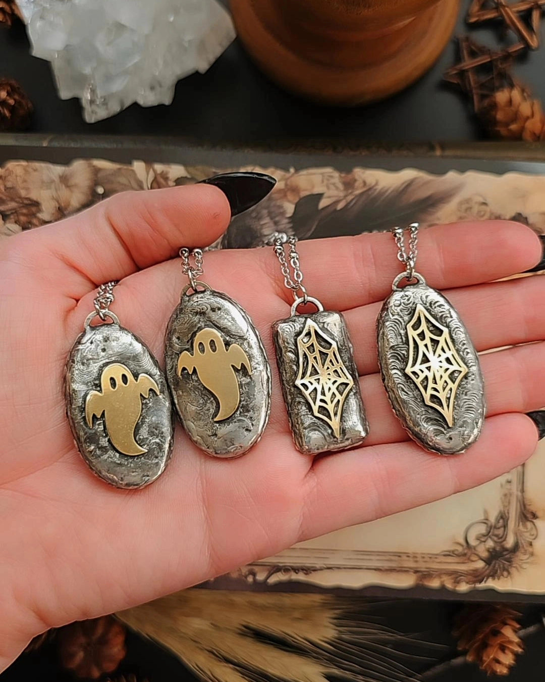 Haunted Green Goldstone Pendant