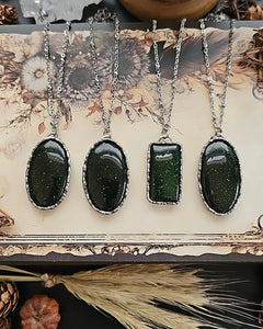 Haunted Green Goldstone Pendant