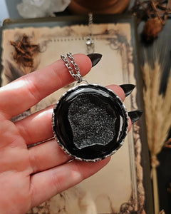 Onyx Druzy Witch Pendant