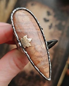 Peach Moonstone Ring, size 6-11