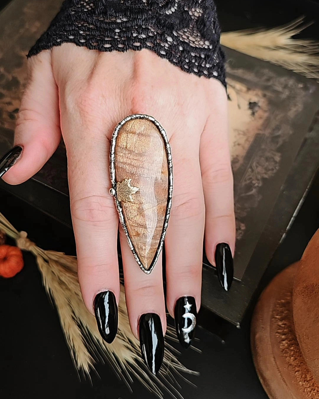 Peach Moonstone Ring, size 6-11