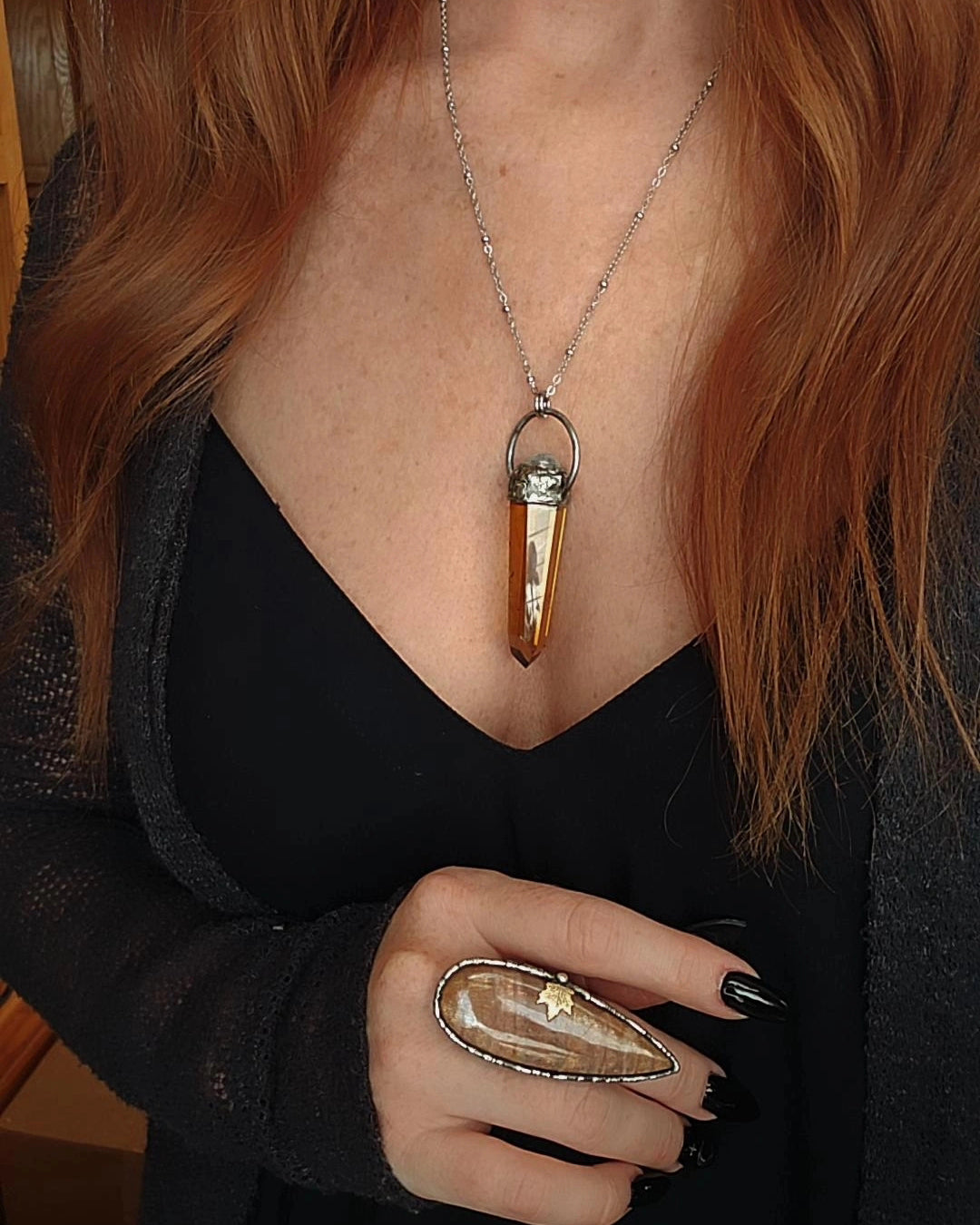 Peach Moonstone Ring, size 6-11