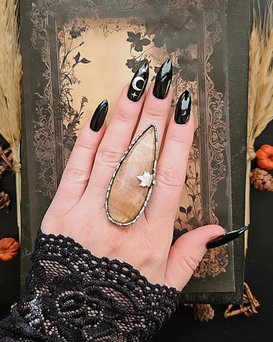 Peach Moonstone Ring, size 6-11