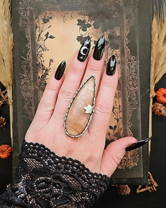 Peach Moonstone Ring, size 6-11