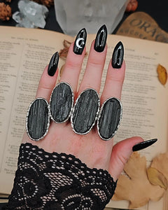 Raw Black Tourmaline Ring