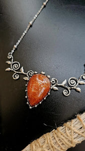 Sunstone and Vine Pendant