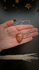 Sunstone and Vine Pendant