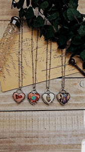Mexican Fire Opal Heart Pendant
