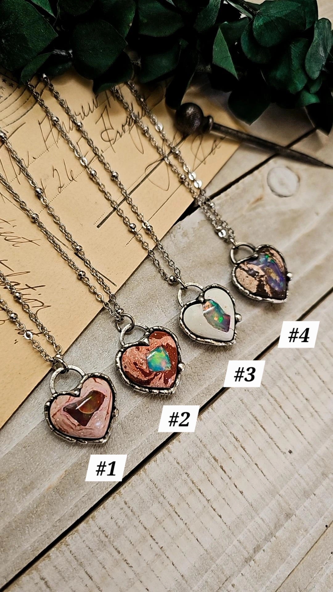 Mexican Fire Opal Heart Pendant