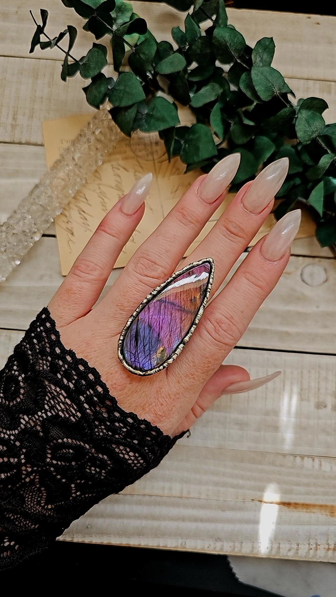Rainbow Labradorite Ring