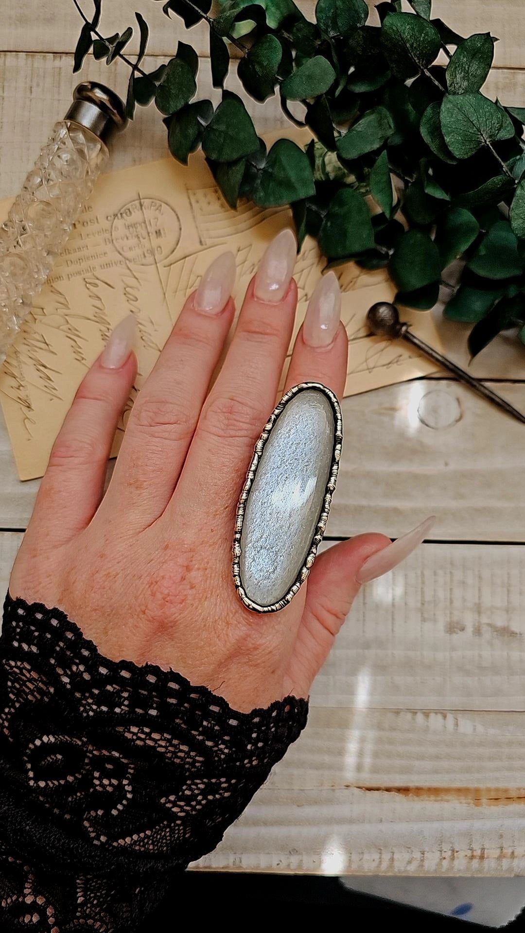 Grey Moonstone Ring