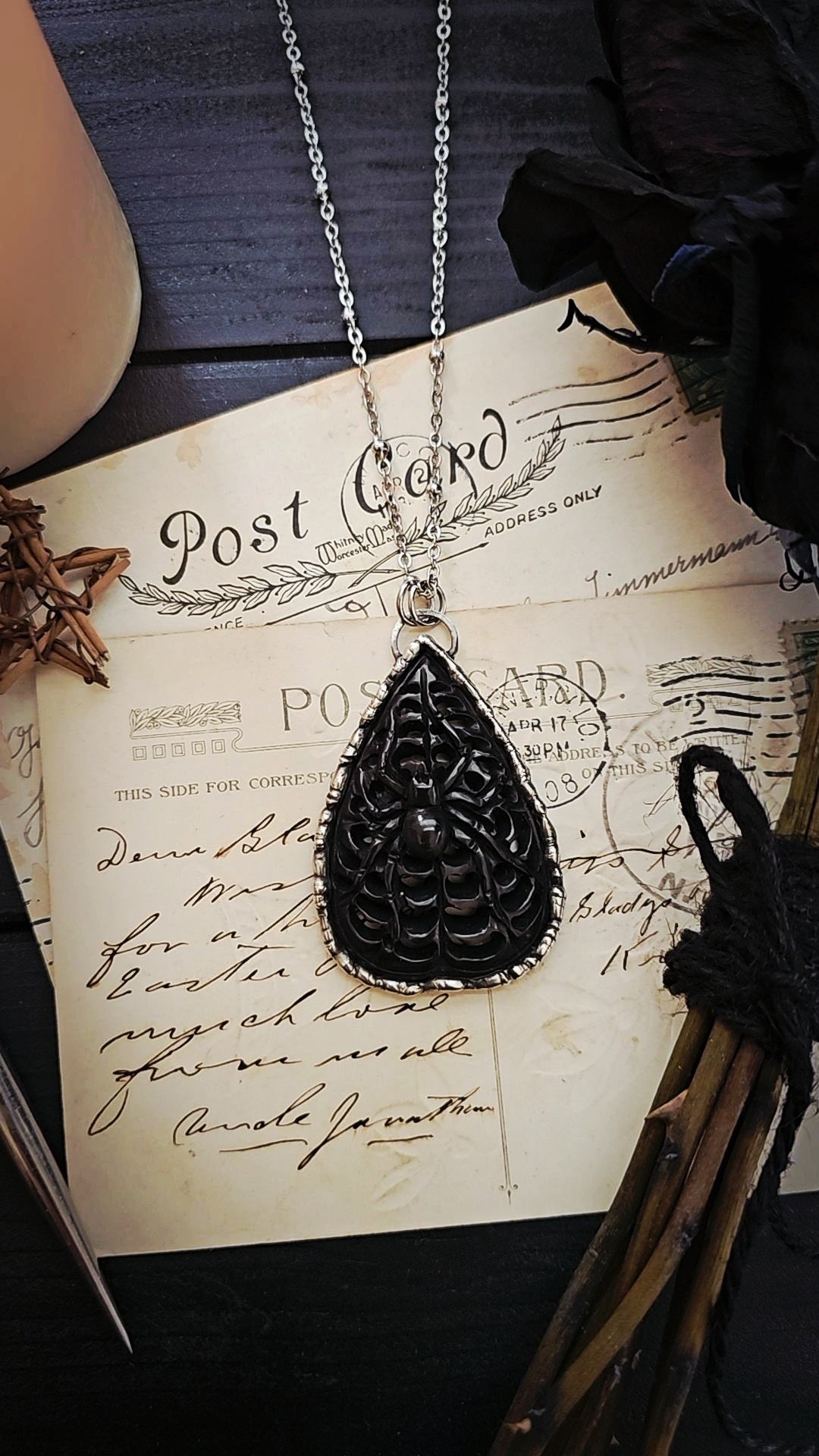 Spiderweb Planchette Pendant 💀🥀