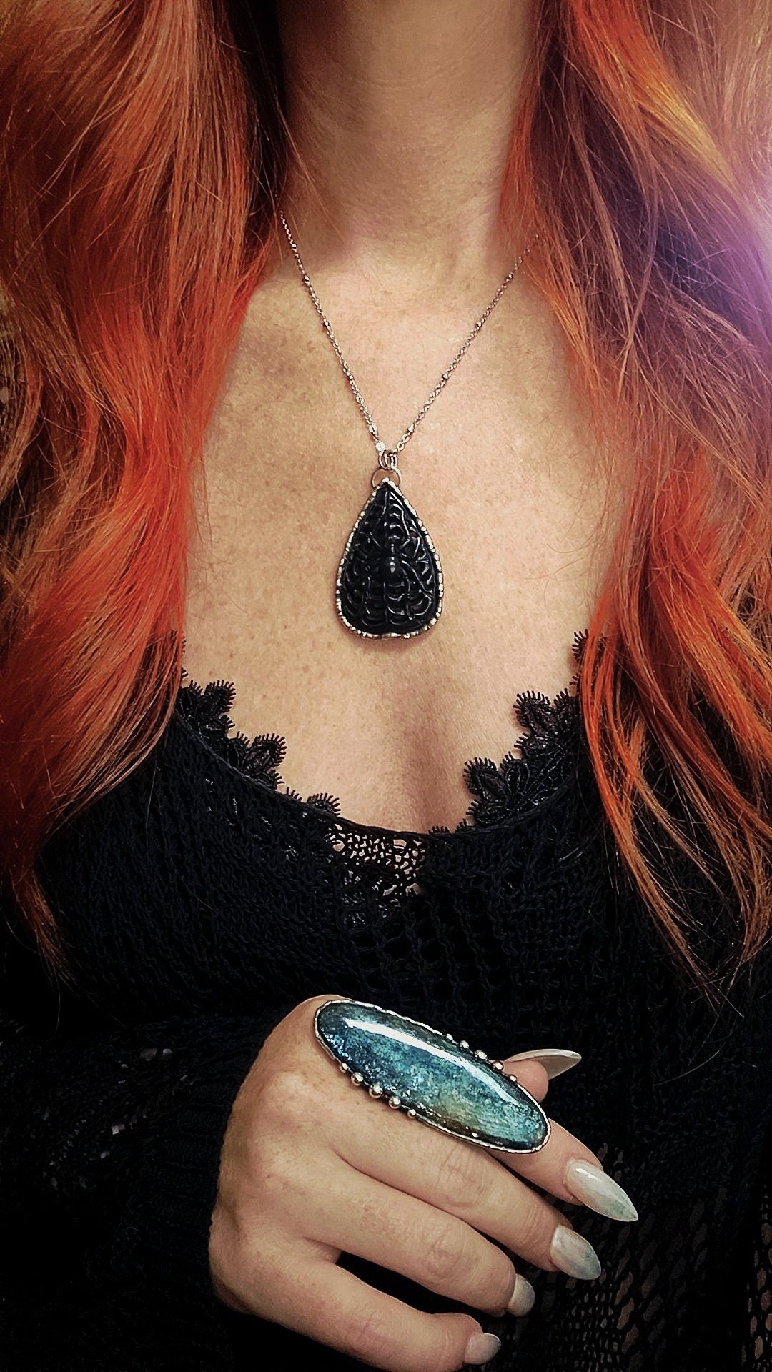 Spiderweb Planchette Pendant 💀🥀