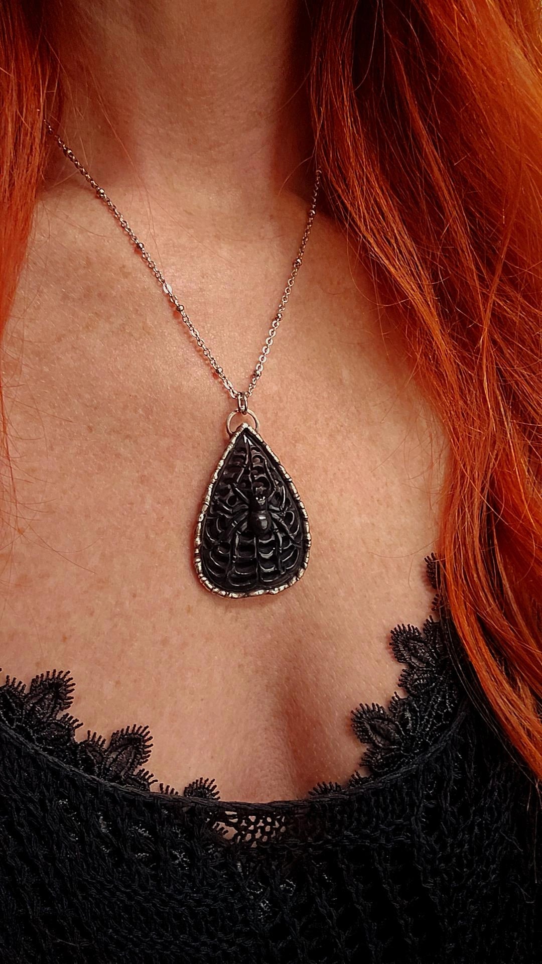 Spiderweb Planchette Pendant 💀🥀