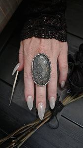 Black Sunstone Ring, size 6-11