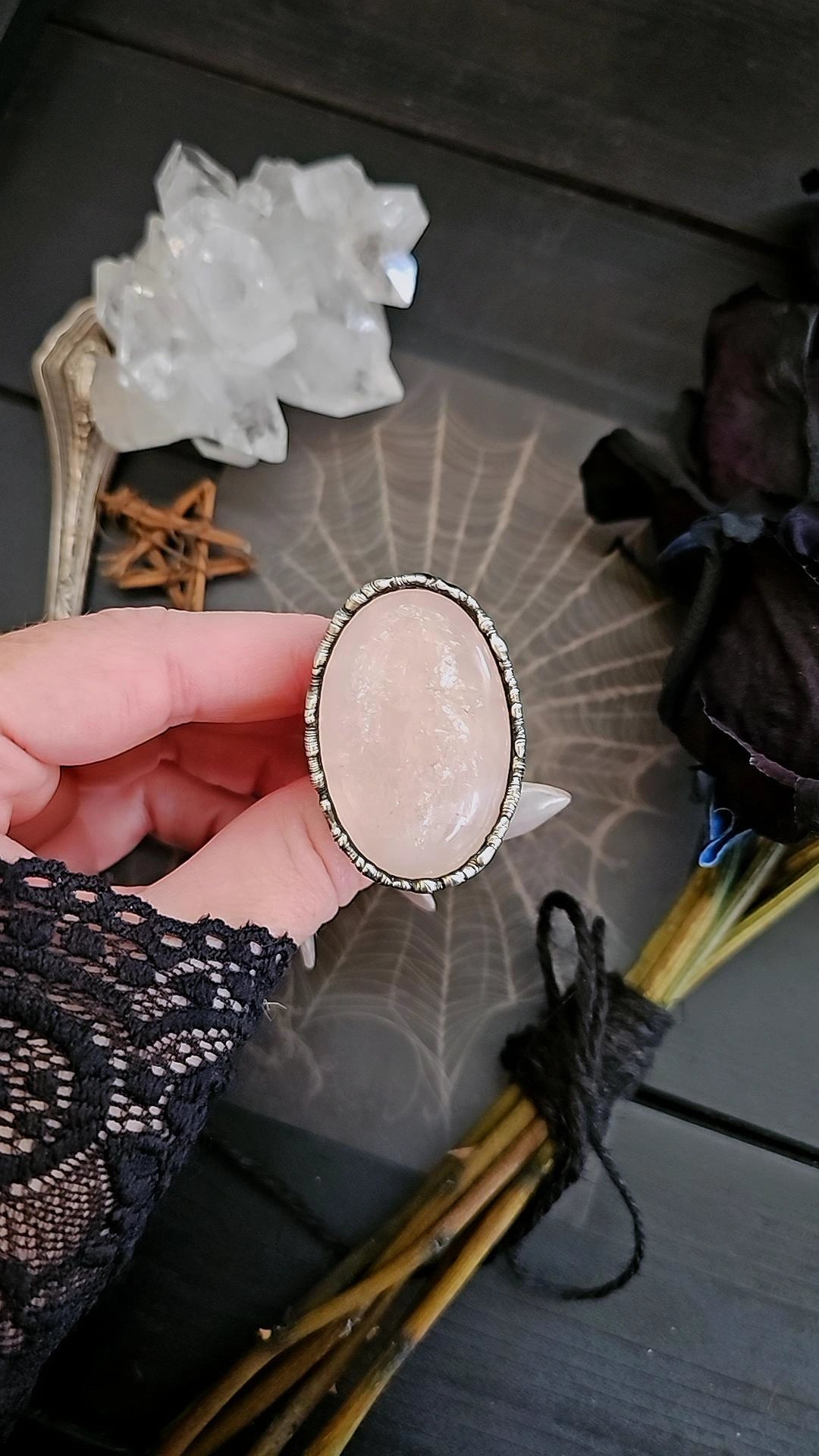 Rose Quartz Ring, size 6-11