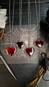 Heart Garnet Charm Pendant